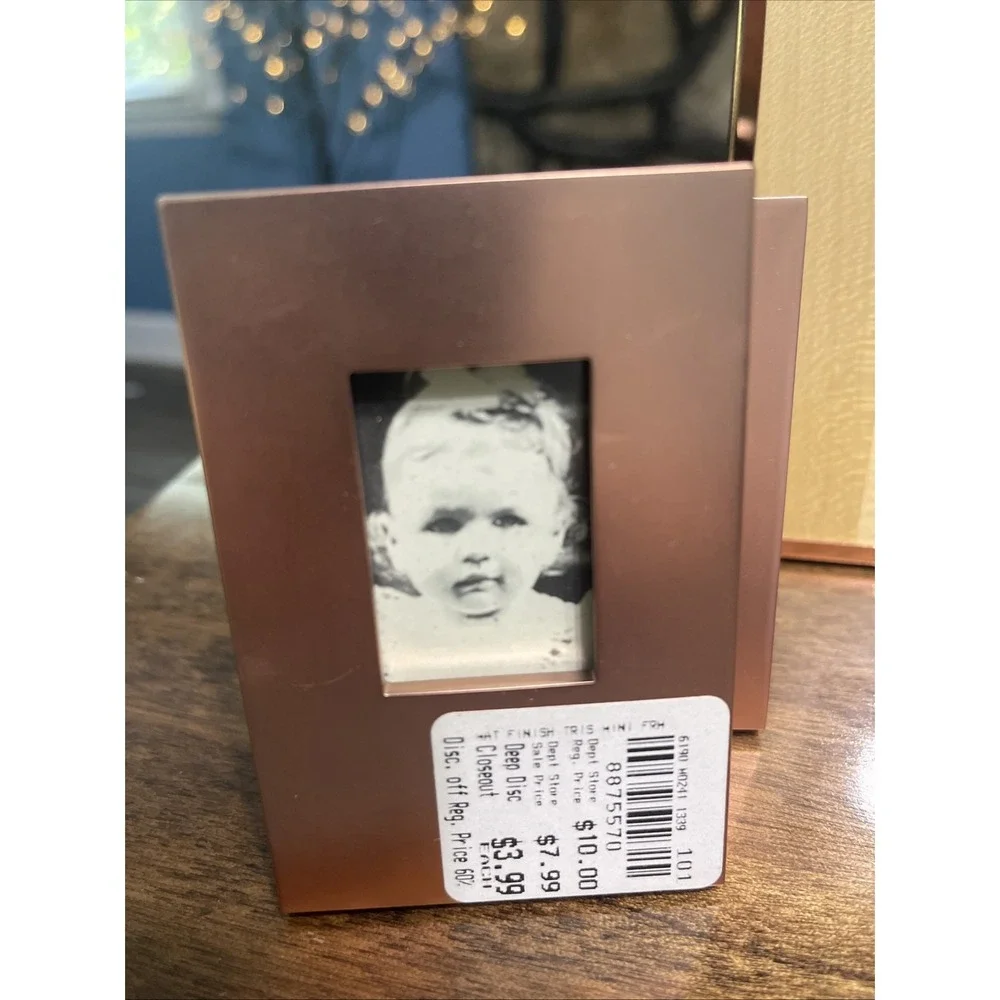 Lot Of 3‎ Milano Series Wood & Metal Rose Colored Photo Frame 4x6 1x1.5 1.25x1.5